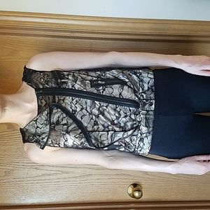 Bebe xs Lace Biker Vest